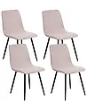 Set of 4 Dining Chairs TUSCOLA Fabric Beige