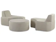 Garden Lounge Set with Table 2 Seater FABRO Modular Light Grey_830449