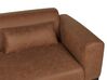 Faux Linen/Faux Leather Living Room Set Beige and Brown MALMOS _931471