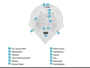 Whirlpool Badewanne Eckmodell mit LED MILANO 181 x 150 cm mit Bluetooth-Lautsprecher Weiss_810835