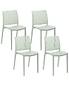 Set of 4 Garden Chairs ILLUMANI Light Green