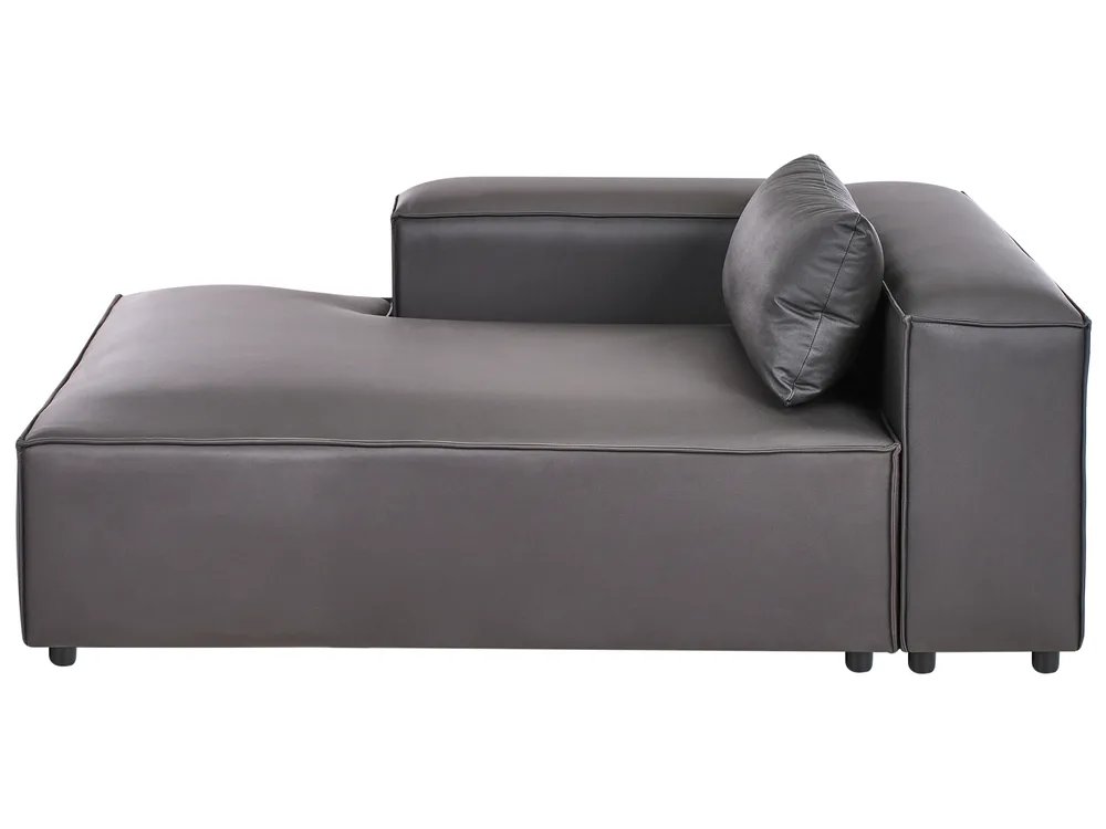 Right-Hand Chaise Longue BRANDE Fabric Black