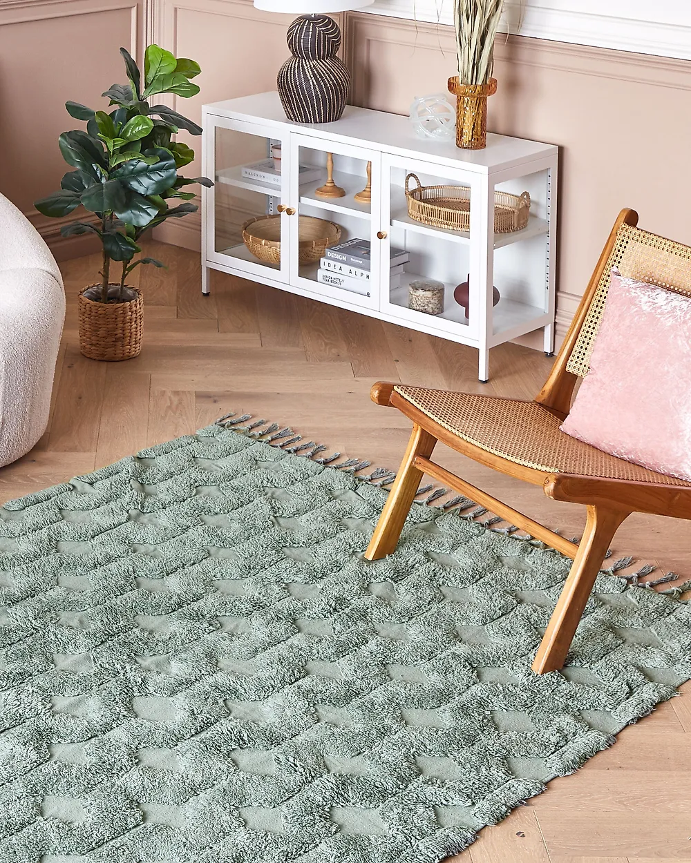 Tappeto KARS Verde 140 x 200 cm Cotone_1180036