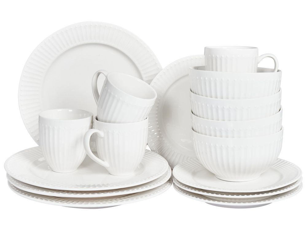 Sada 16 kusů nádobí COWSLIP Porcelán Bílá