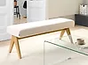 Upholstered Bench TAMRE Boucle Off-White/ Light Brown