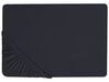 Bavlnená posteľná plachta 160 x 200 cm čierna JANBU_845333