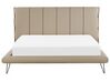 Béžová postel z umělé kůže 180 x 200 cm  BETIN_788903