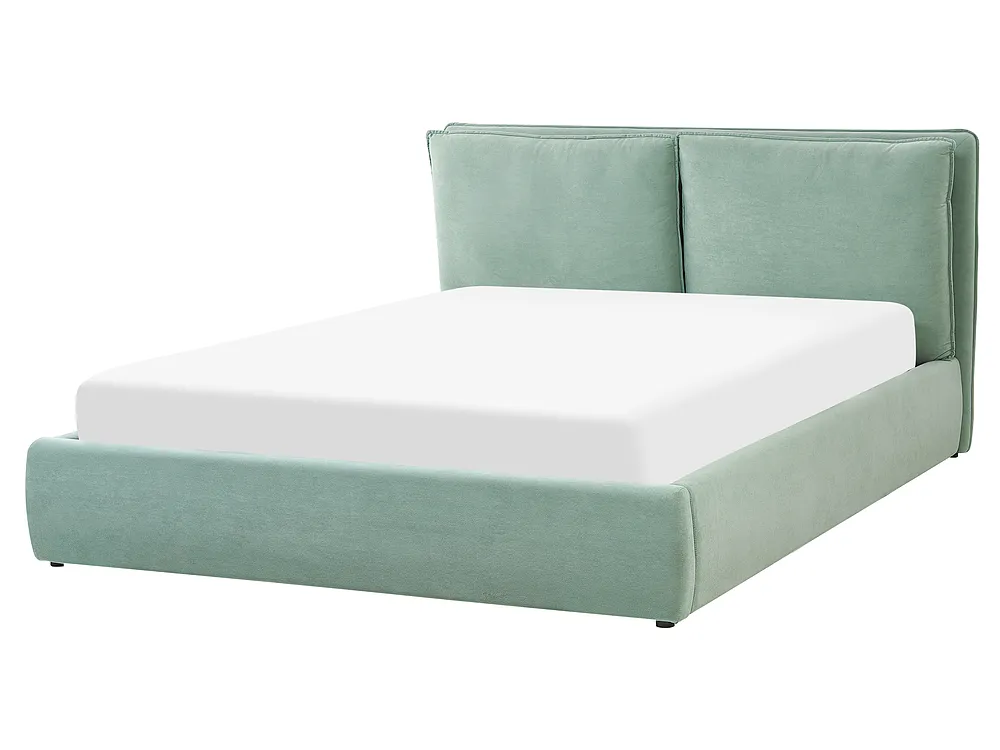 Ottoman Bed BAJONNA Velvet Mint Green 160 x 200 cm (EU King Size)_842842