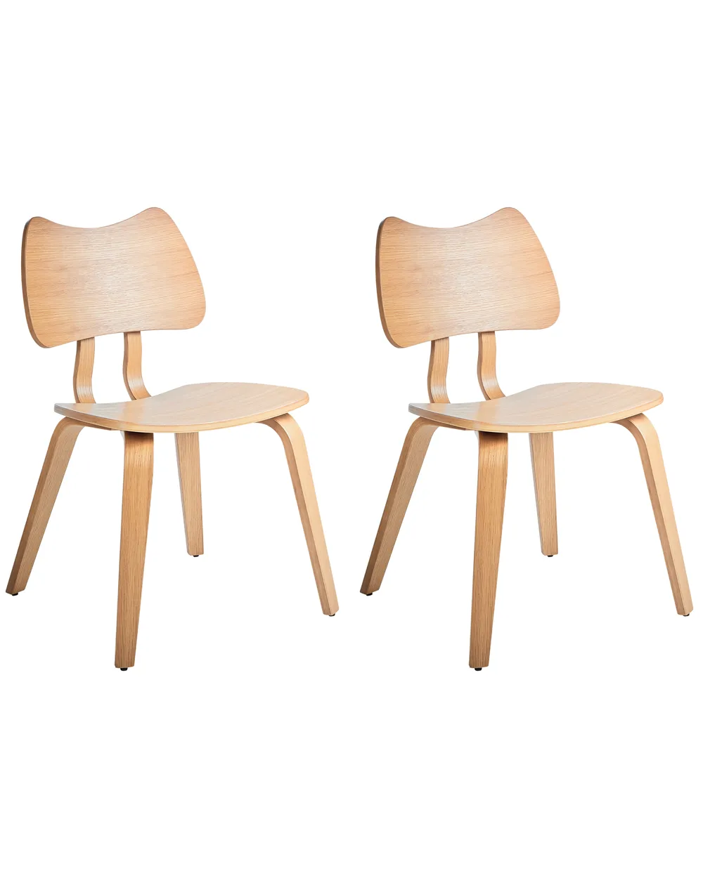 Set of Dining Chairs DIANA Wood Light Brown