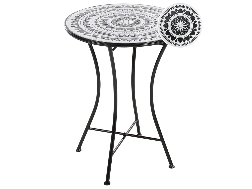 Bistro Table COMISO 60 cm 60 cm Metal Black/ White