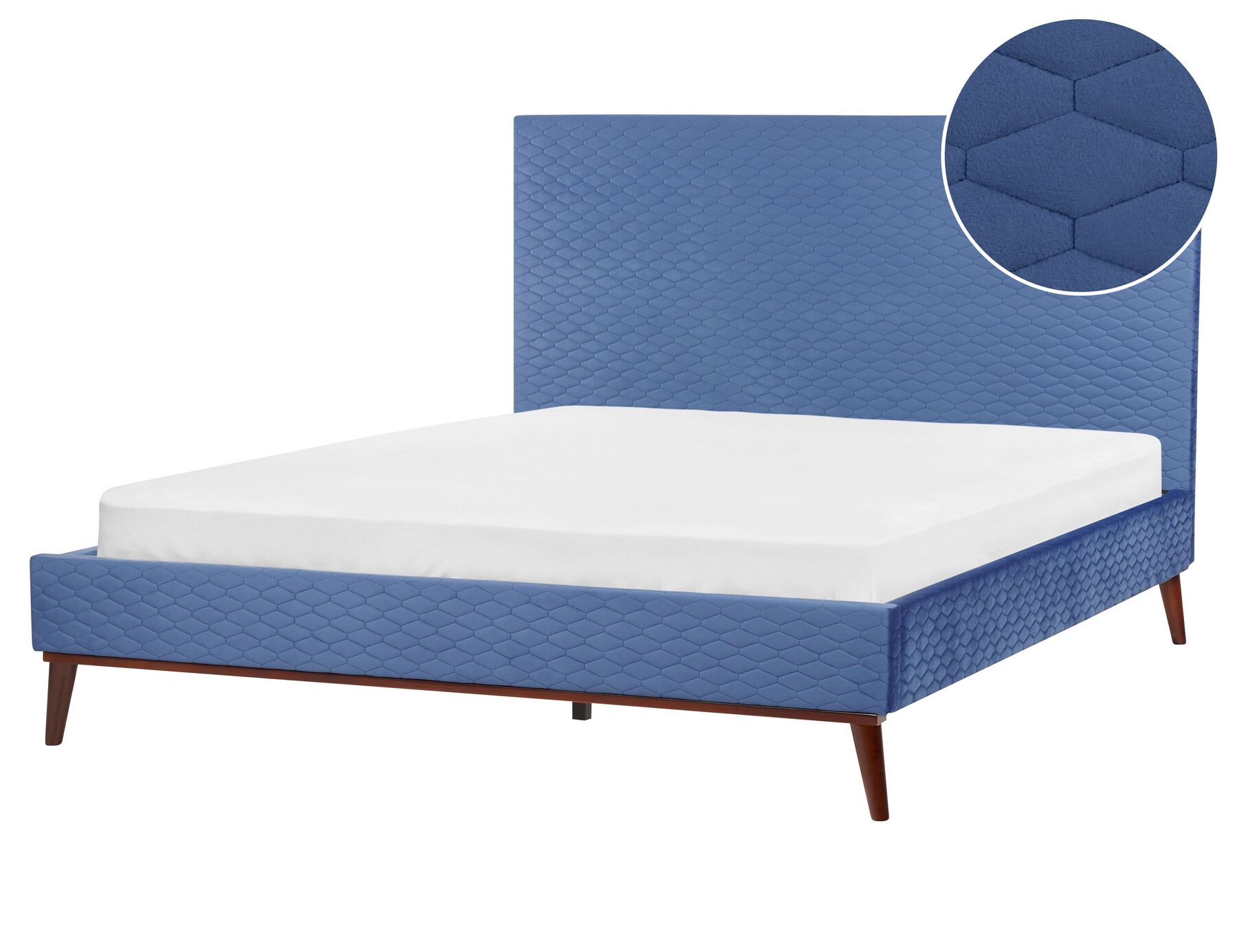Zamatová posteľ 160 x 200 cm modrá BAYONNE_901365