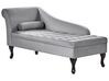 Left Hand Velvet Chaise Lounge with Storage Light Grey PESSAC_881853