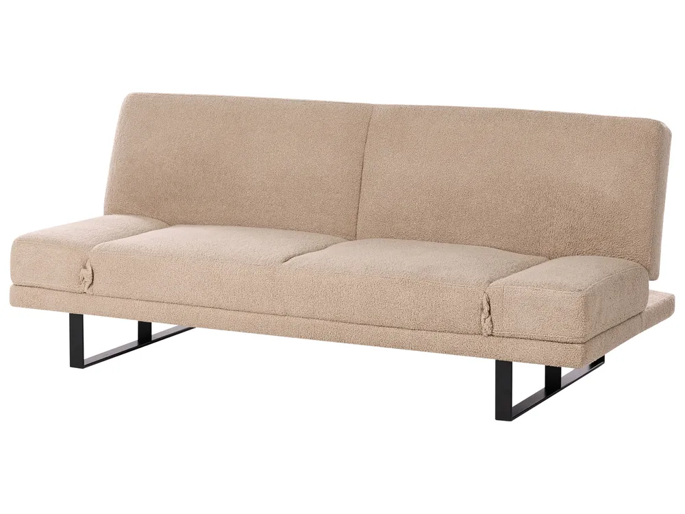 Sofa Bed 2 Seater YORK Boucle Beige_1009233