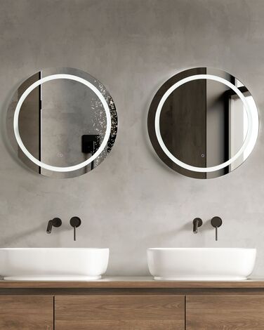Round LED Wall Mirror ø 79 cm Silver COURSEULLES