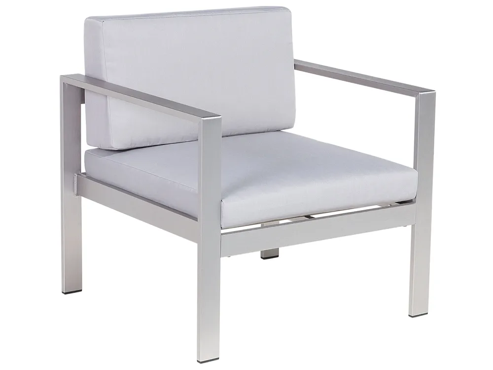 Garden Lounge Set with Table 4 Seater SALERNO Metal Light Grey_679526