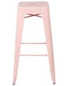 Sada 2 oceľových barových stoličiek 76 cm ružová CABRILLO_828627