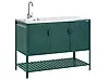 Outdoor Kitchen Cabinet with Sink MAENZA Green Metal