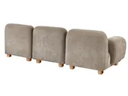 Modular Sofa 3 Seater AMLI with Ottoman Fabric Beige_1070329