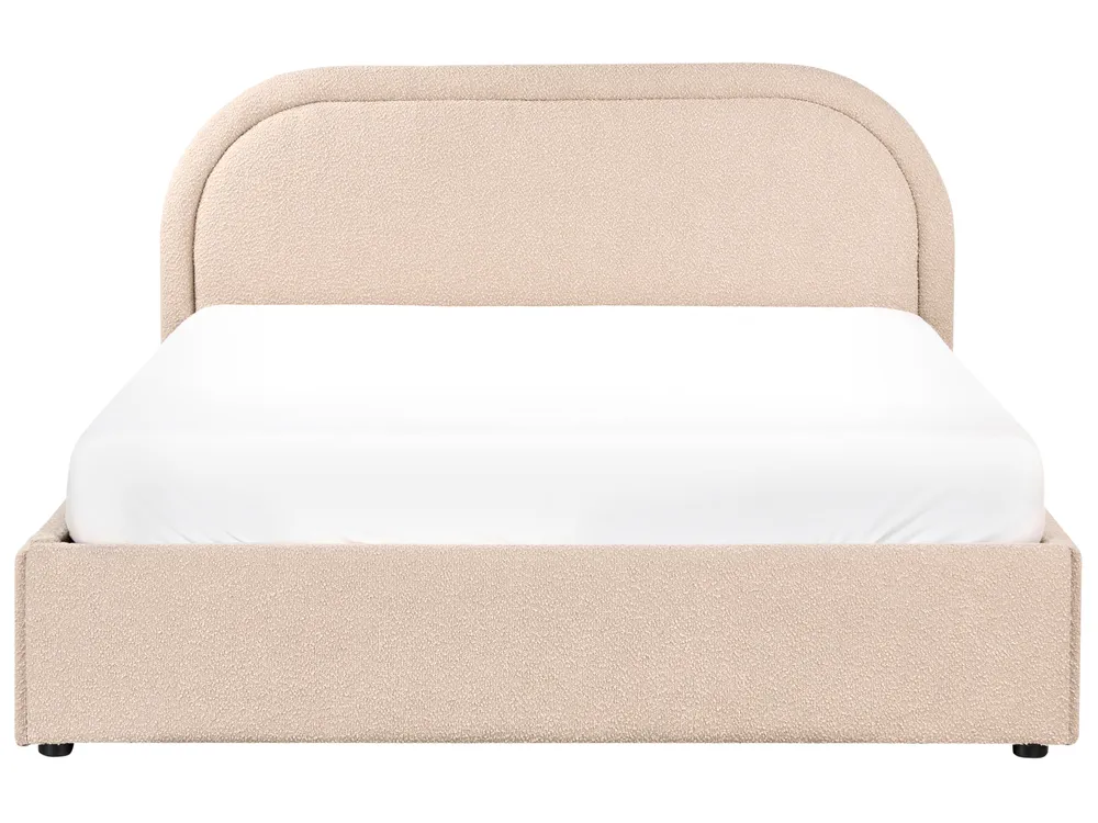 Ottoman Bed QUILLIEN Boucle Beige 140 x 200 cm (EU Double)_989881