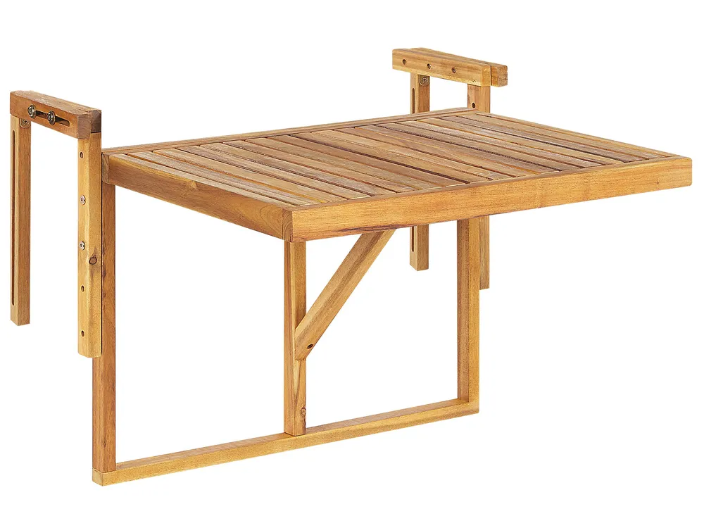 Balcony Table UDINE 70 cm 69 cm Acacia Wood Brown