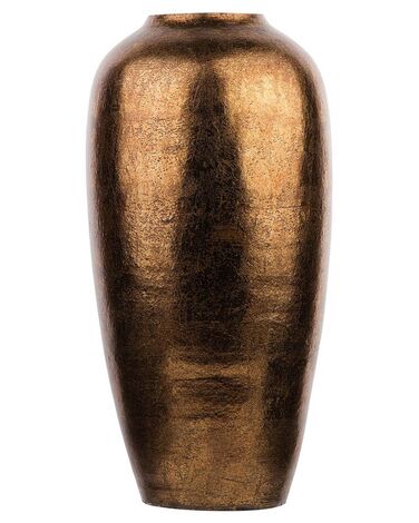 Terracotta Decorative Vase 48 cm Metallic Gold LORCA