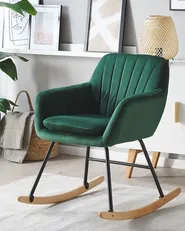 Poltrona a dondolo LIARUM Velluto Verde smeraldo_800195