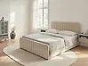 Lit ottoman LUNAN Velours Beige 160 x 200 cm