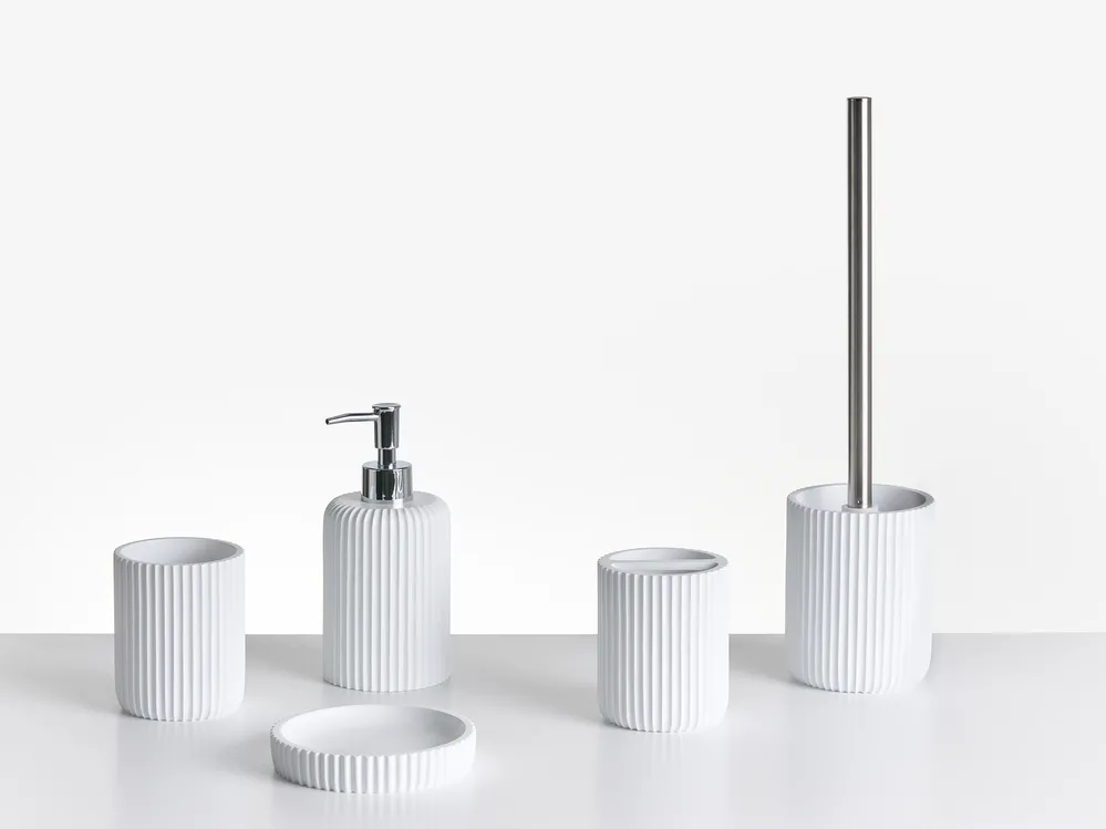 Ensemble De 7 Accessoires De Salle De Bain – Style Art Déco – Métal Argenté (occasion)