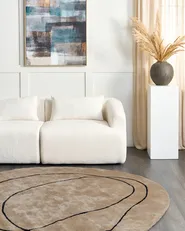 Teppich DIGRI Beige ø 200 cm Viskose_904732
