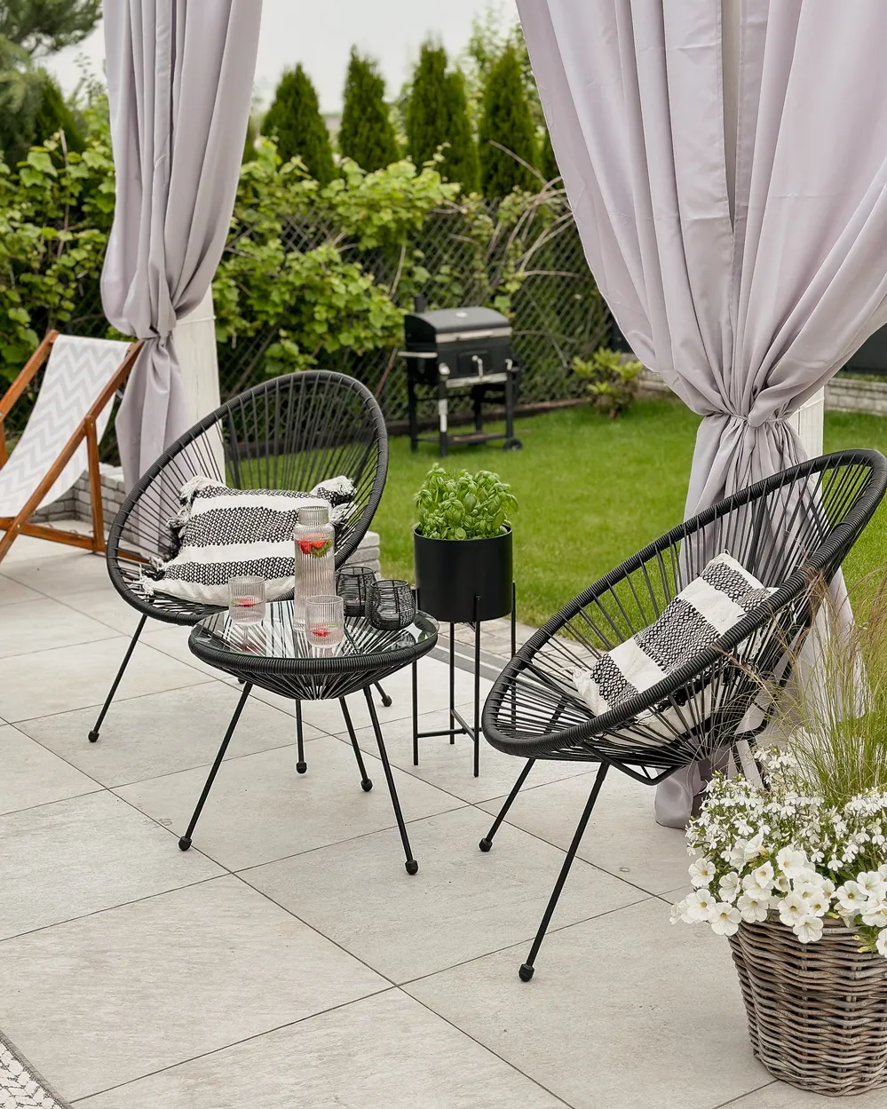 Garden Chair ACAPULCO II PE Rattan Black_883364