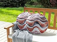 Lot de 2 coussins d'extérieur SEBORGA Motif abstrait 40 x 40 cm Marron_1182679