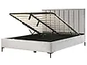 Ottoman Bed SEZANNE Velvet Light Grey 180 x 200 cm (EU Super King)