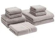 Set di 9 asciugamani ATAI Cotone Grigio chiaro_1067801