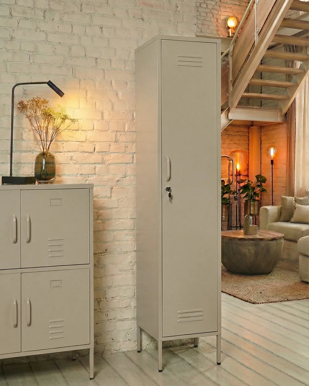 Storage Unit FROME Metal Light Beige_1043117