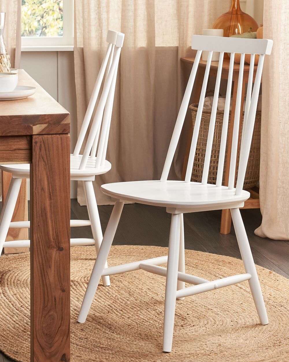 Set of 2 Dining Chairs BURBANK Wood White Beliani