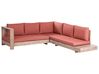 Garden Corner Sofa 5 Seater MARETTIMO Certified Acacia Wood Red Right Hand