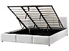 Ottoman Bed BOUSSE Velvet Light Grey 180 x 200 cm (EU Super King)