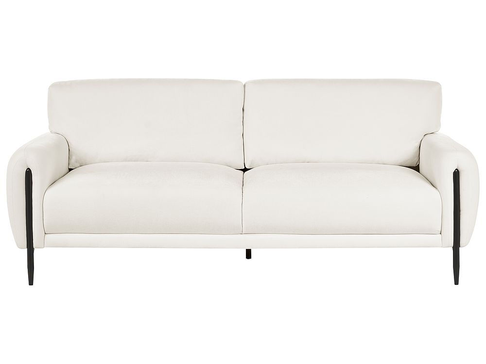 Sofa 3-Sitzer SKARO Chenillegewebe Cremeweiß