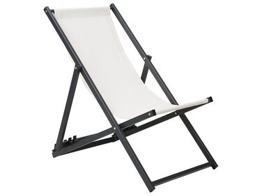 Folding Deck Chair Cream with Black LOCRI