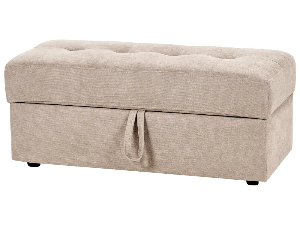 Divano letto 3 posti FALSTER con contenitore Tessuto Marrone chiaro_935849
