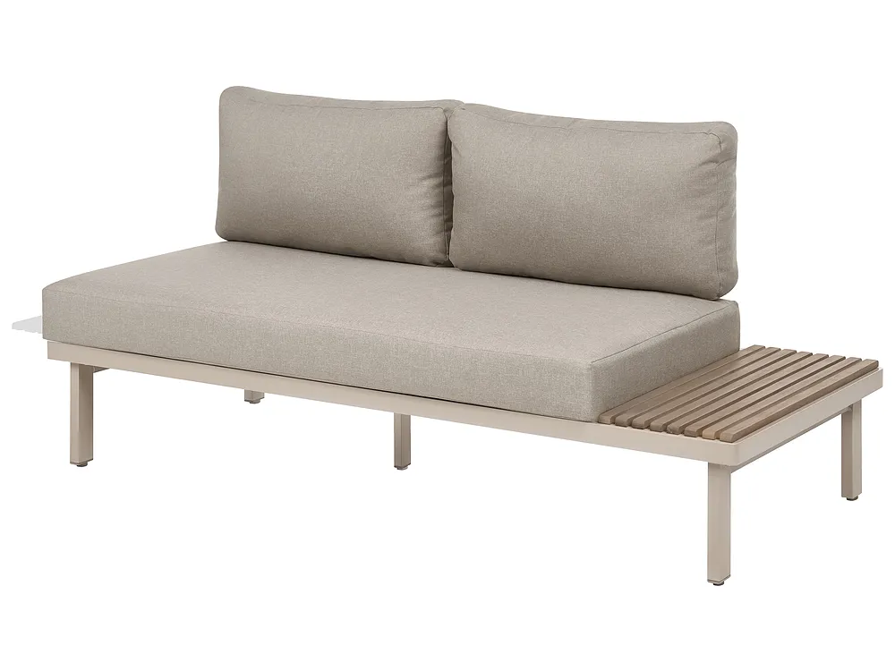 Garden Corner Sofa with Table 5 Seater FIVIZZANO Acacia Wood Beige_1159263