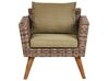 Lounge Set Rattan dunkelbraun 5-Sitzer Auflagen olivgrün VITTORIA XL_928568