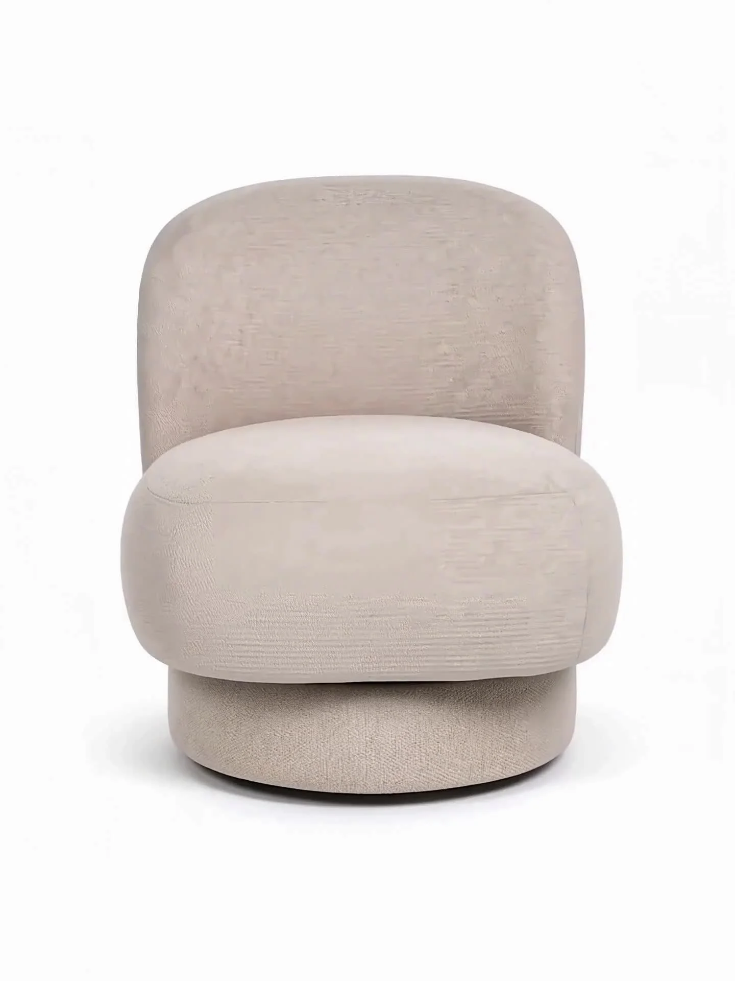 Swivel Armchair AYLO Fabric Light Beige_1200901