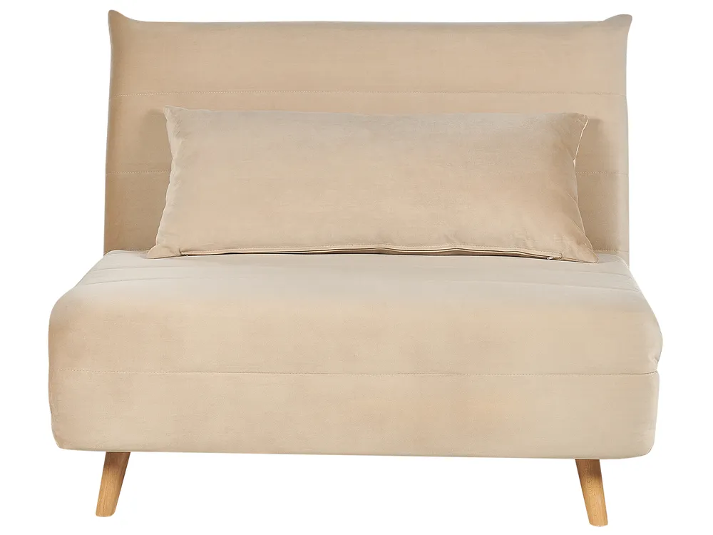 Divano letto singolo SETTEN Velluto Beige sabbia