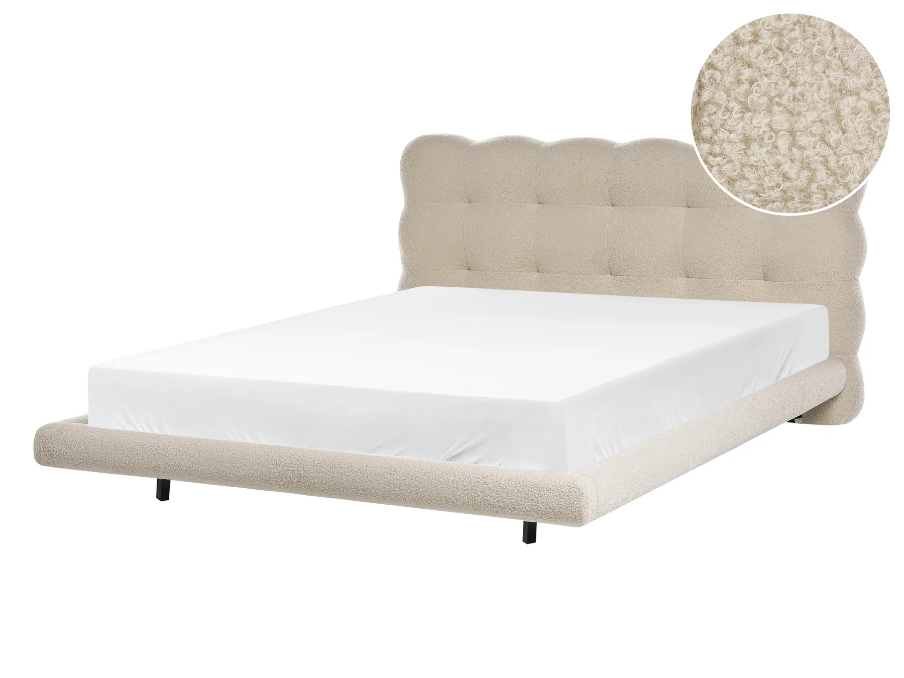 Bett mit Lattenrost Bouclé SOULISSE 140 x 200 cm Beige_1129738