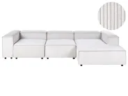 Modular Corner Sofa 4 Seater ARDAL Corduroy Off-White Left Hand_1008106