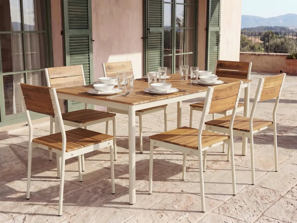 Set of 2 Garden Chairs GIOVINAZZO Acacia Wood Brown_1124804