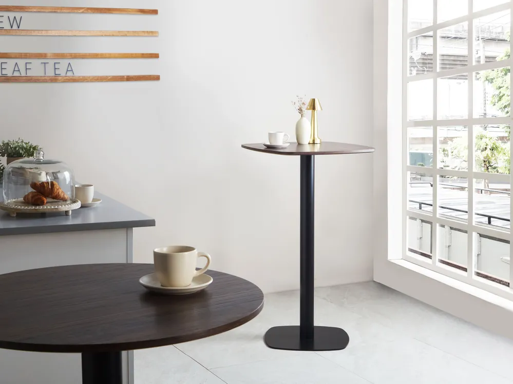 Bar Table MORELLA Black/ Dark Brown 60 cm 60 cm_1000833