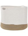 Lot de 2 paniers en coton blanc et beige KAHAN_837994