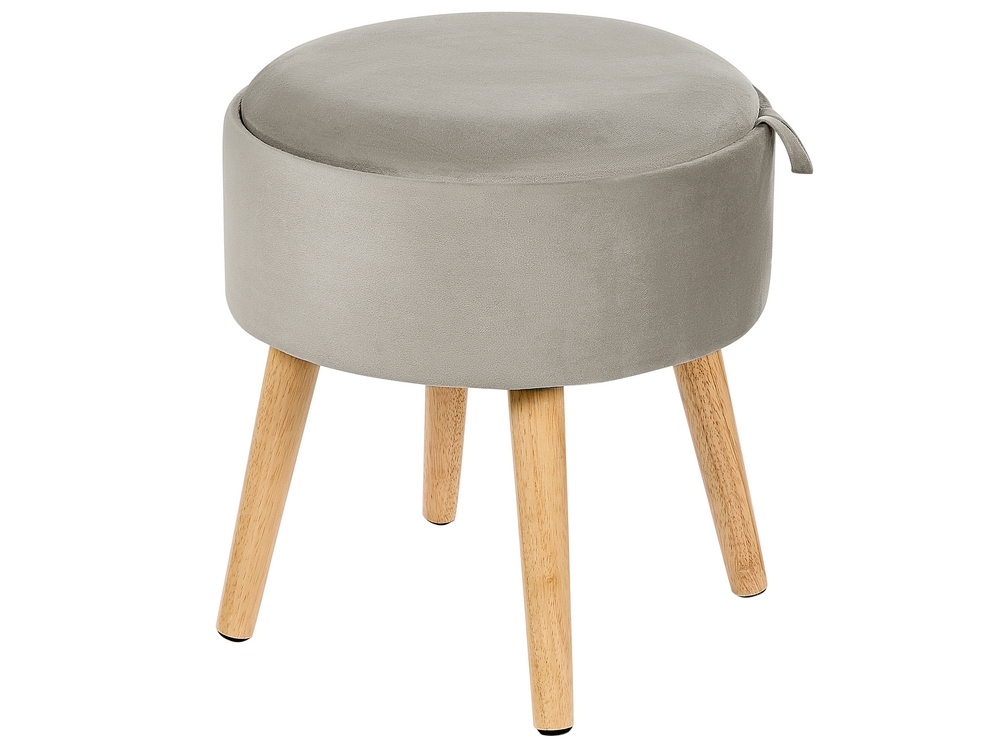 Velvet Storage Stool Grey NEELY Beliani